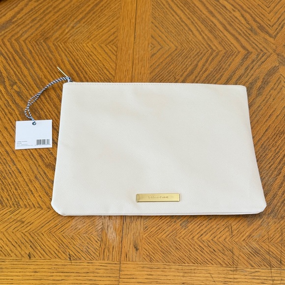 Tartan + Twine Handbags - Tartan + Twine Cream Clutch with Gold Detail